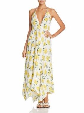 NWT Kate Spade New York Lemon Print Halter Maxi Dress